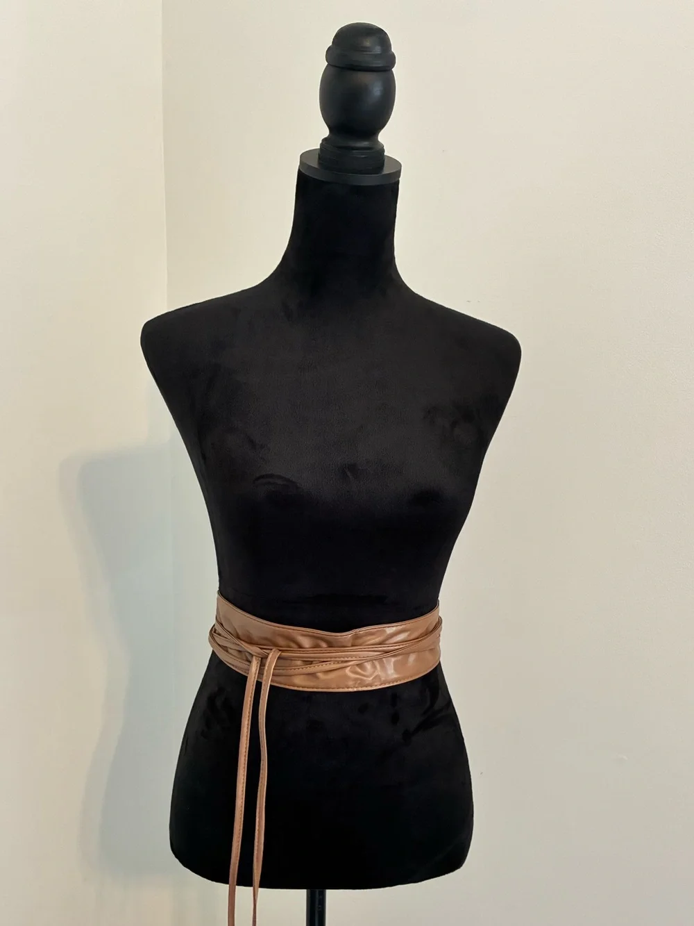 Tan Faux Leather Wrap Belt